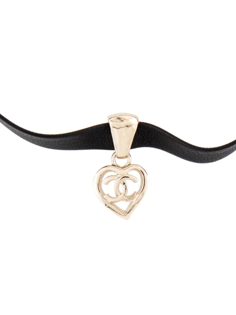 Chanel Leather CC Heart Pendant Choker Nana - Picture 5 of 6
